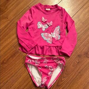 Gymboree Pink Butterfly Kids Swim Set